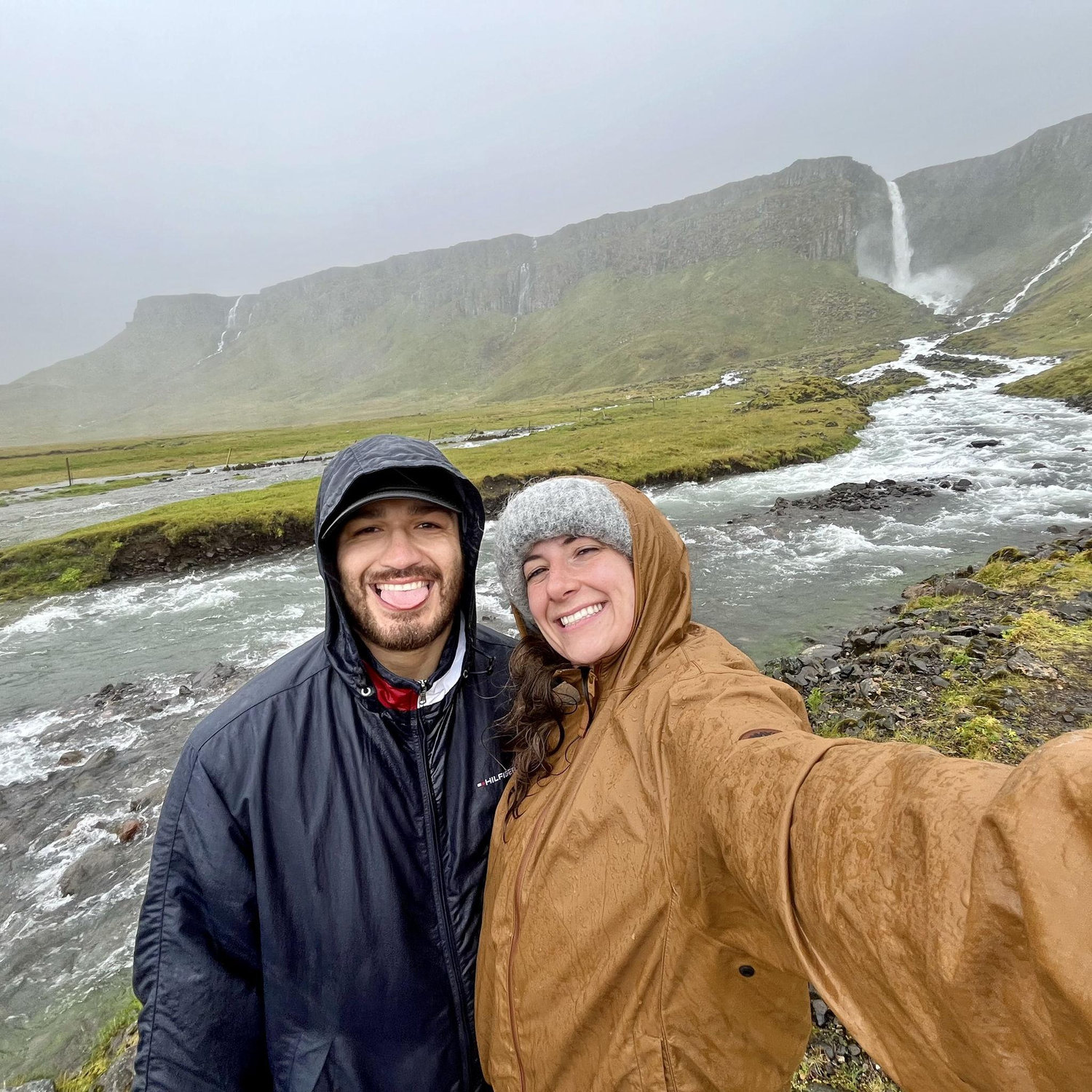 Smiling through the Iceland rain!