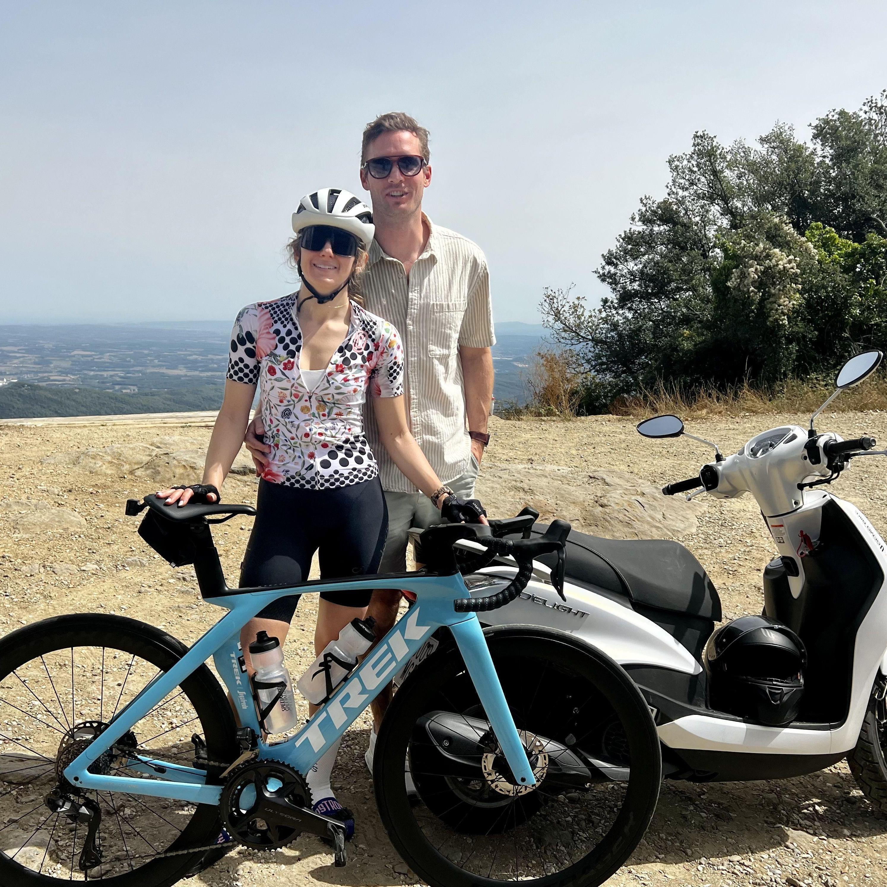 Chris finding a way to get to the top of Rocacorba with Jen after the great achilles setback of 2023