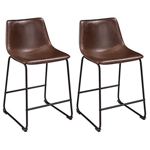 Signature Design By Ashley - Centiar Upholstered Barstool - Set of 2 - Casual Style - Two-tone Brown