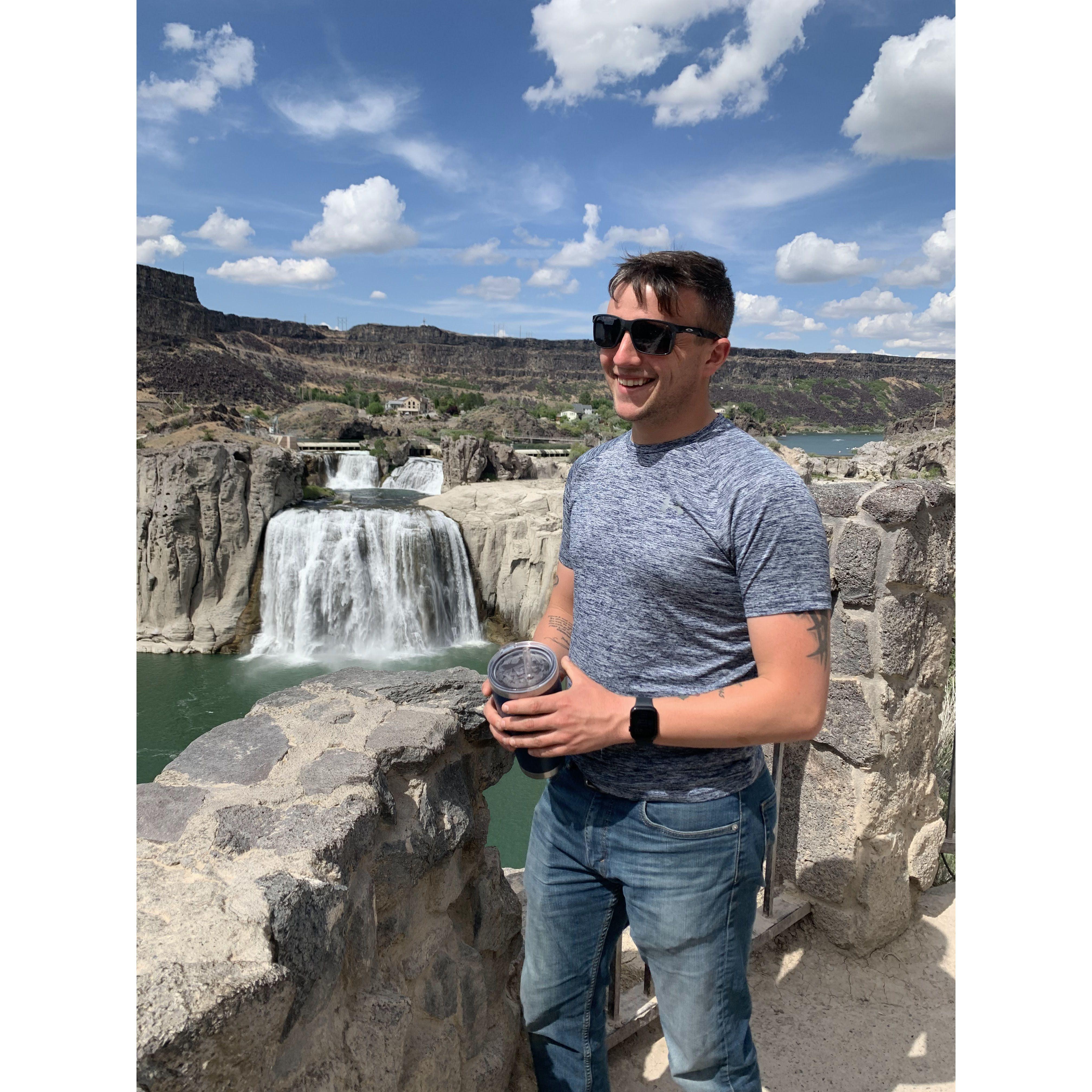 Katie took Josh to Shoshone Falls