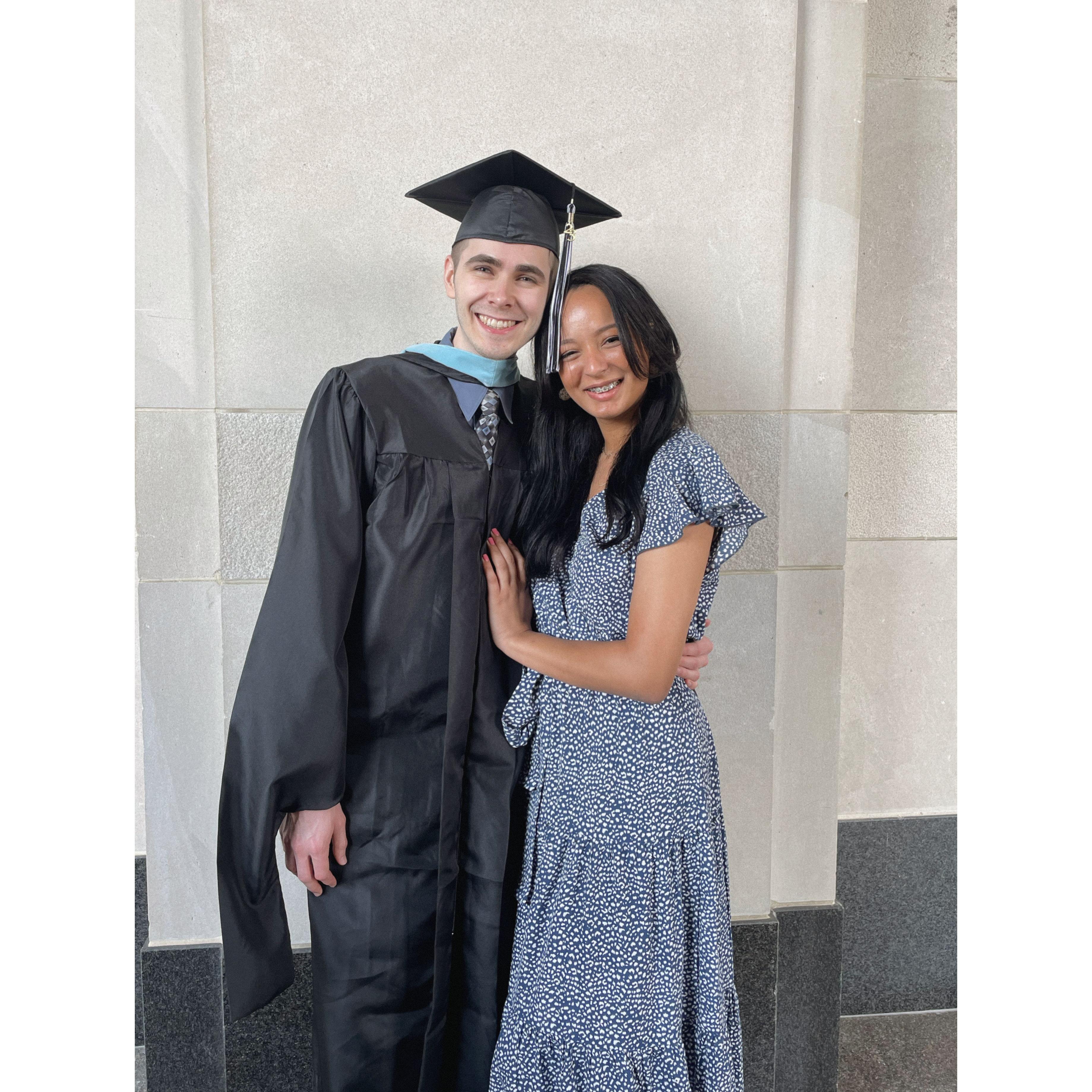 Jason's master's degree ceremony