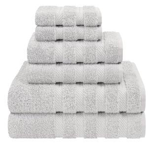 American Soft Linen Luxury Turkish 6 Piece Towel Set, 100% Cotton Soft Absorbent Bath Towels for Bathroom