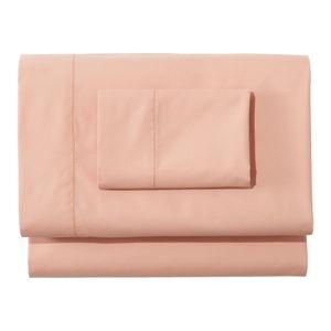 280-Thread-Count Pima Cotton Percale Queen Sheet Set Pink Clay