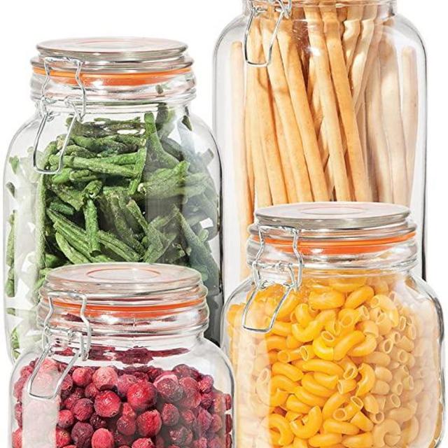 Oggi 4 Piece Airtight Glass Canister Set