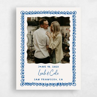 Light Oatmeal, Blue Wedding Save the Date - Ceres Photo