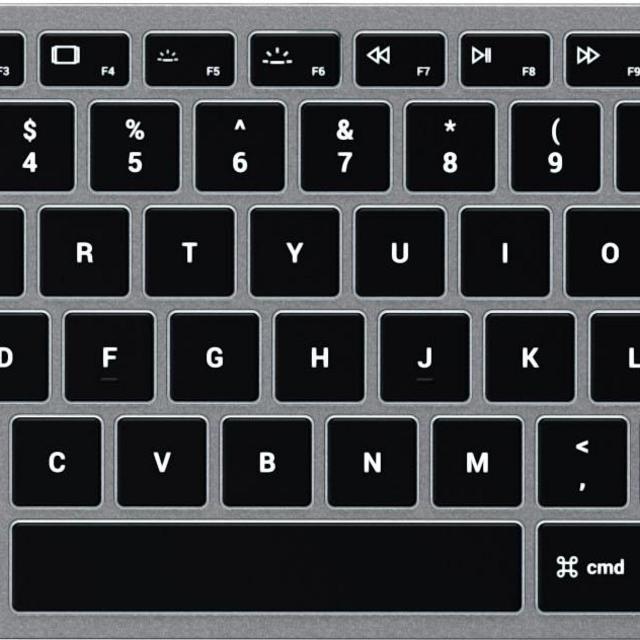 Slim Bluetooth Scissor Keyboard with Backlit Keys - Space Gray