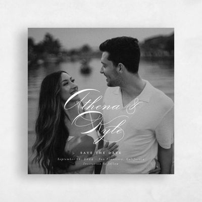 White Typography Wedding Save the Date - Perseus Square