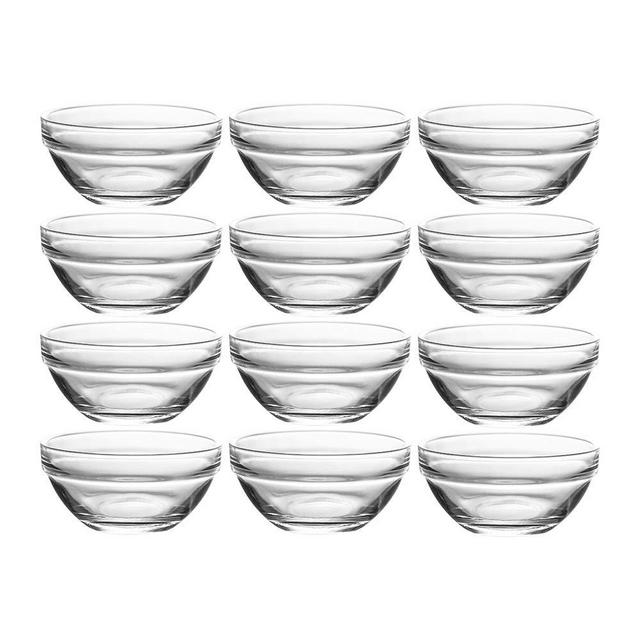 JHNIF 12pcs Clear Glass Soy Sauce Dipping Bowls Side Dishes for Snack Sushi Fruit Appetizer Dessert. 3 Inch
