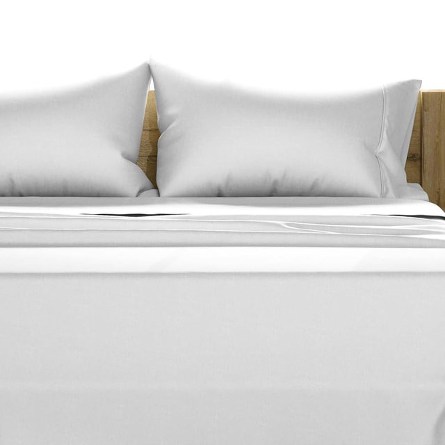 Texas Linen Co. 100% Egyptian Cotton Sheets Queen Size - 1200 Thread Count 4 PC Queen Sheet Set Egyptian Cotton, Sateen Luxury Sheets Queen Size, High Thread Count Sheets, 16" Deep Pocket - Light Grey