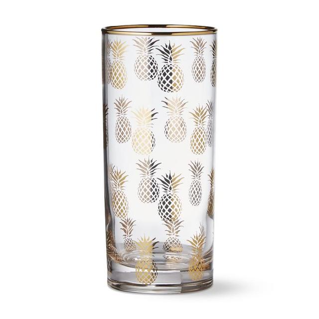 Gold Highball Glass, Pineapple