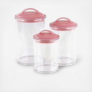 Acrylic Storage Canisters, Set of 3