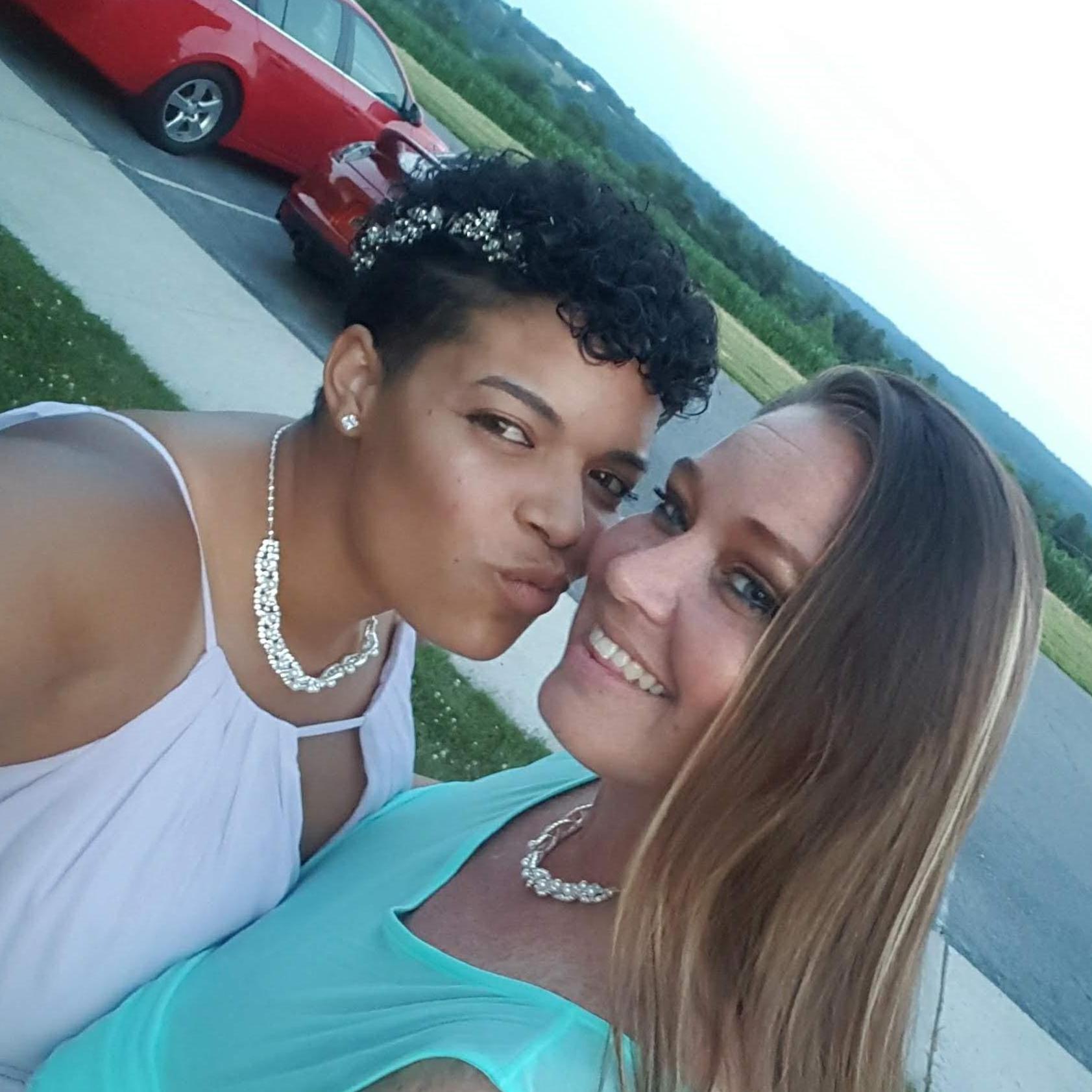 At Leona's mother's wedding 2018