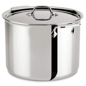 Groupe SEB - All-Clad 4512 Stainless Steel Tri-Ply Bonded Dishwasher Safe Stockpot with Lid/Cookware, 12-Quart, Silver