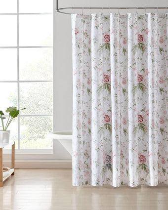 Breezy Floral Pink Shower Curtain