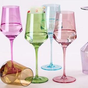 Colored Wine Glasses Set of 6