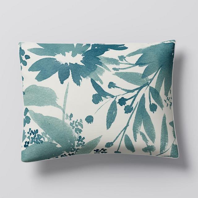 Organic Sateen Garden Corner Standard Sham, Blue Teal