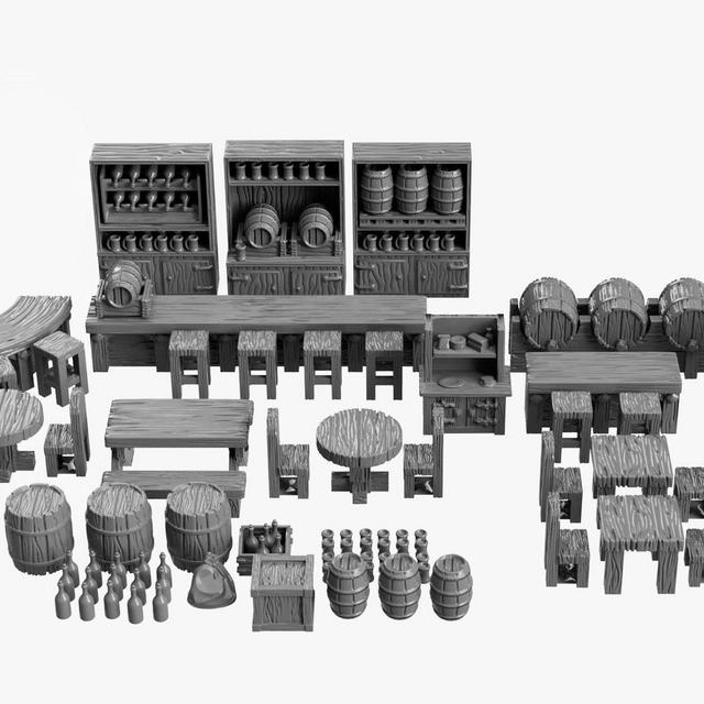 Tavern Bar DnD Miniature Terrain, Dungeons...