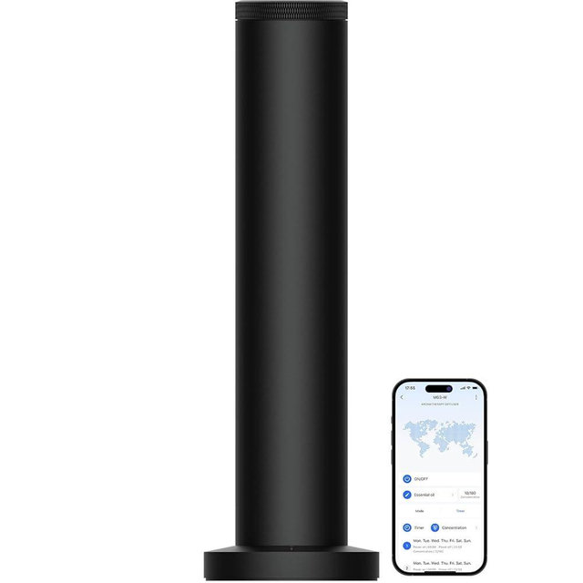 Hotel Scent Diffuser Machine -Cordless Rechargeable Diffuser for Whole House- Scent Air Machine for Home -App Bluetooth Control - Waterless Essential Oil Diffuser for Large Room, Studio Office -Black