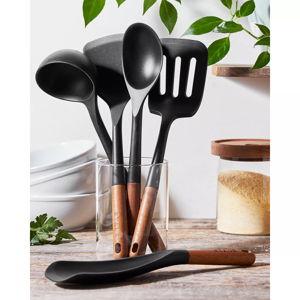 Staub 5 Piece Silicone & Acacia Utensil Set - Black
