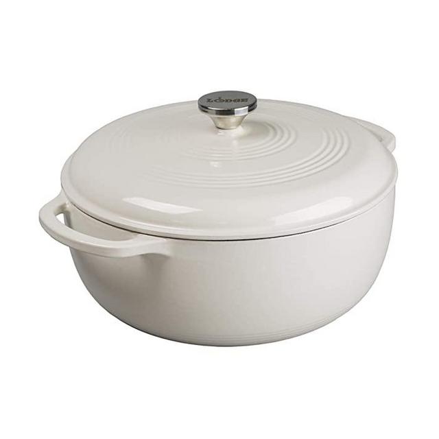 LODGE Oyster White 7.5 Quart Dutch Oven, 1 EA