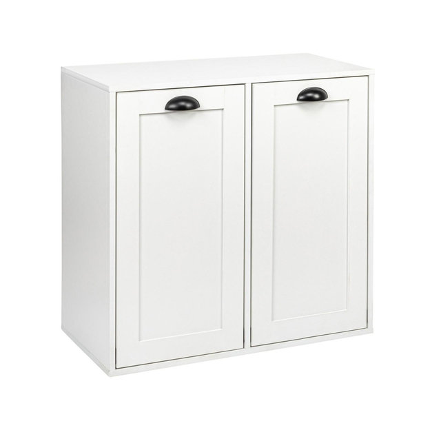 Laundry Sorter Cabinet, Scandi White Finish