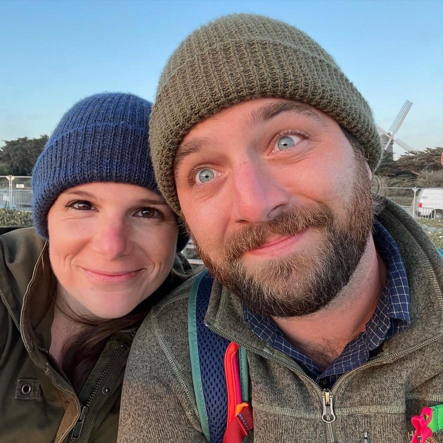 Blue eyes and blue skies watching sunset on the Pacific Ocean in San Francisco
