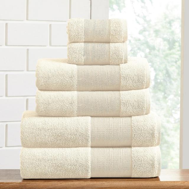 Modern Threads AirCloud 6-Piece Towel Set, Ivory