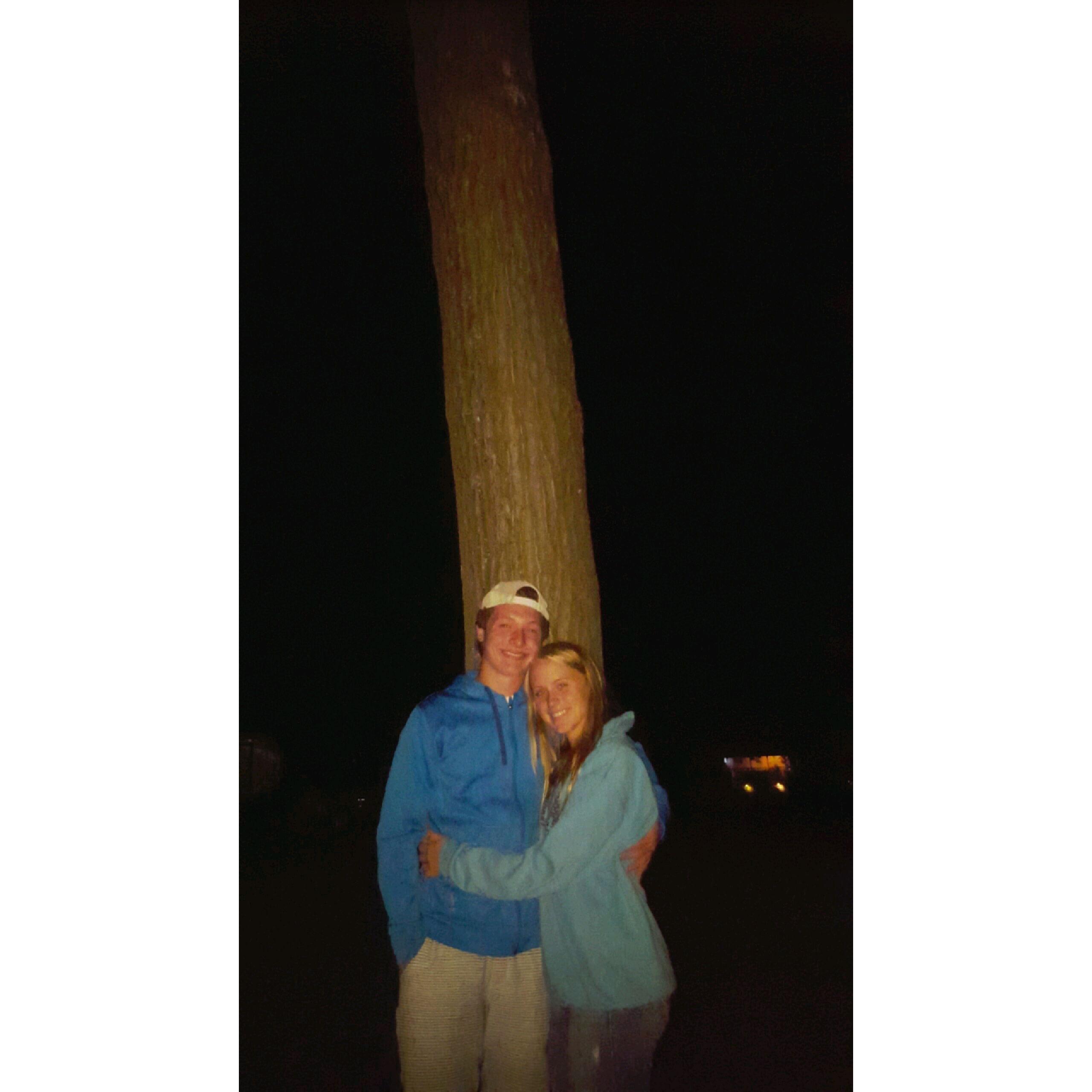 Our first photo together in 2016 at Fish Trap Campground