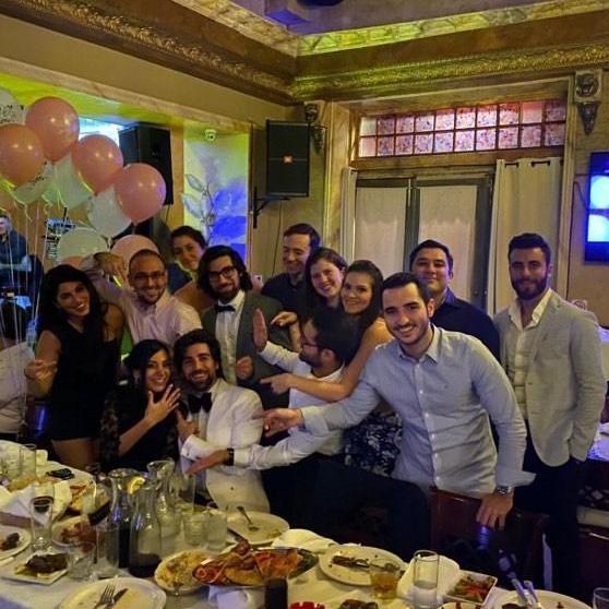 Our engagement party with family and friends