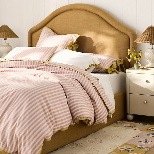 Maeve Brynne Cotton Percale Stripe Tie Printed Duvet