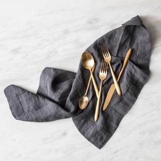 Velo Brushed Gold Plated 5-Piece Flatware, Service for 1