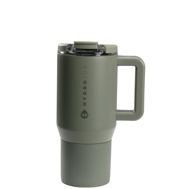 HydroJug Coffee Traveler 20 oz - Leak-Resistant, Ceramic-Lined Insulated Travel Coffee Mug for Hot or Cold Drinks with Flip Lid & Handle, Dishwasher Safe Coffee Tumbler, Courtyard