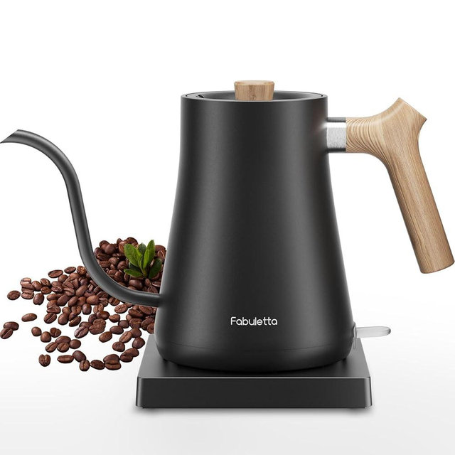 Fabuletta Gooseneck Electric Water Kettle, 3 Minutes Quick Heating, 1200W Pour Over Kettle for Coffee & Tea, Precise Water Flow Control Hot Water Boiler, 100% Stainless Steel Water Boiler