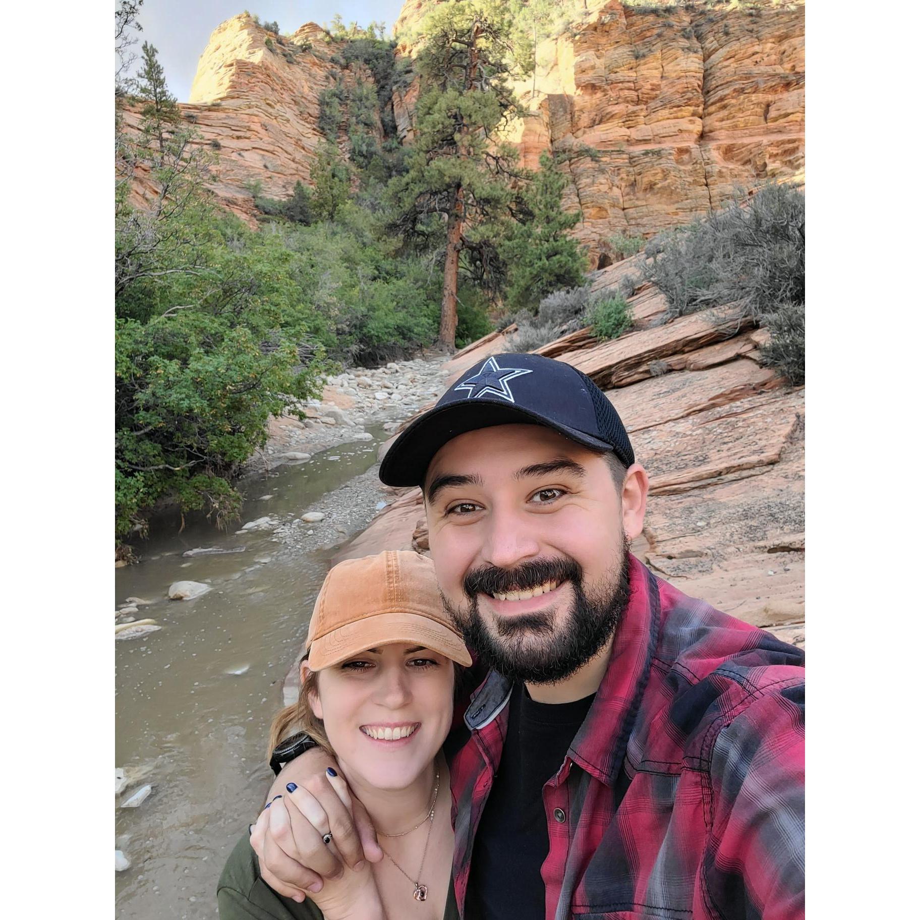 Zion National Park, we love to travel and see new places any chance we get!