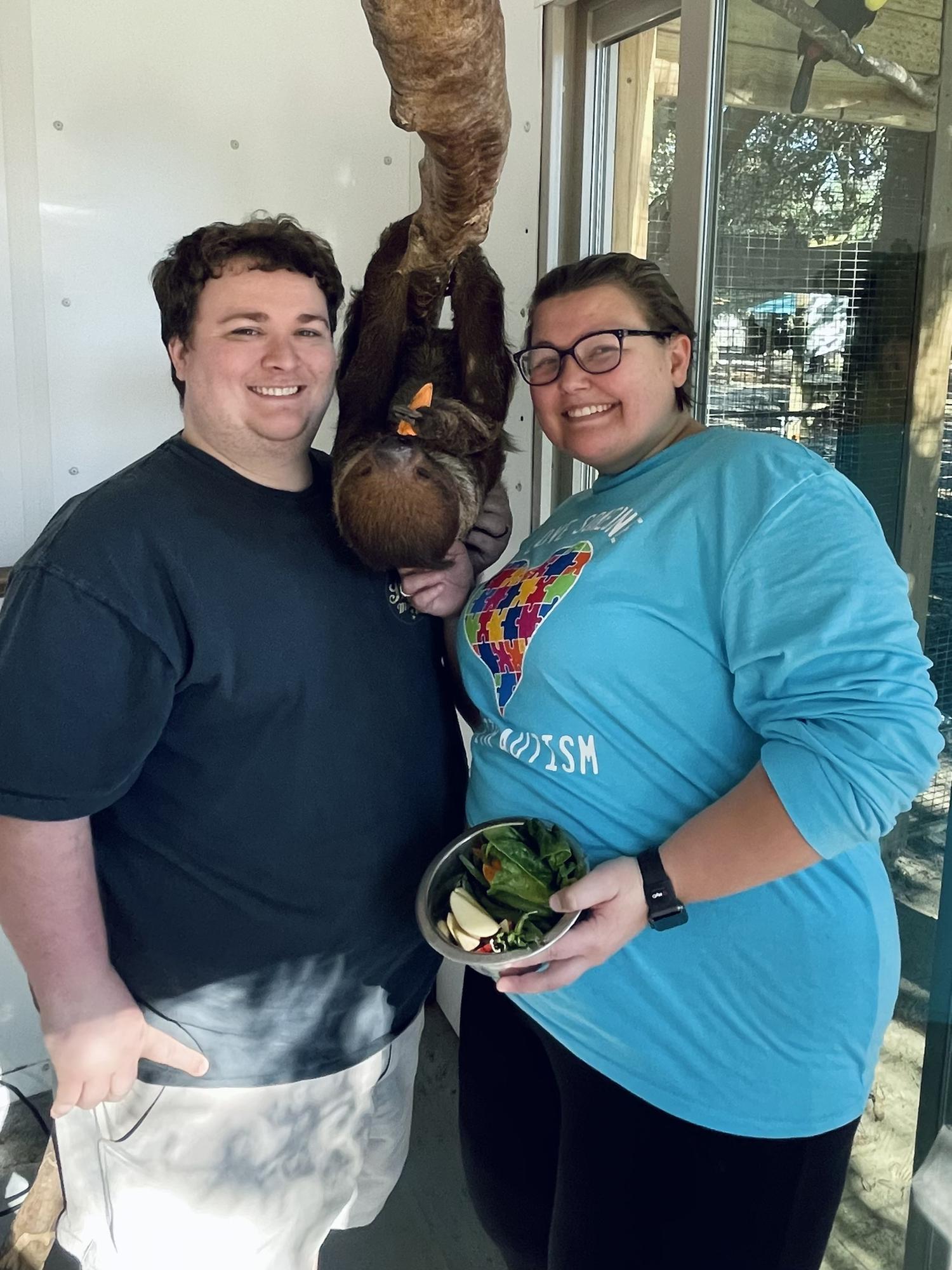 Our first experience with a Sloth! We got to pet and feed him. It was a dream come to true!