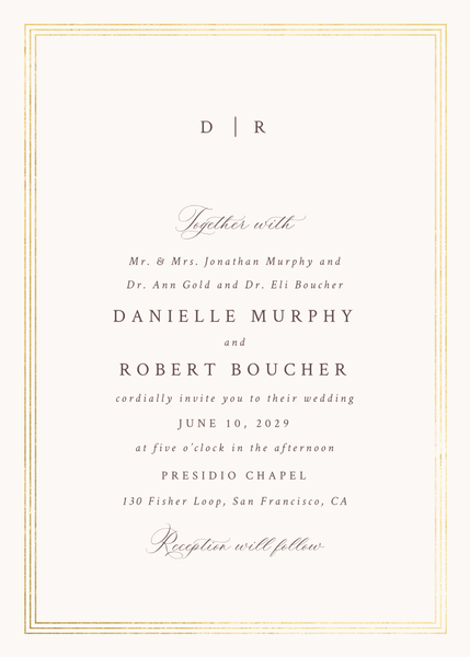 Eudora Classic Foil | Off-White | Zola Wedding Invitations