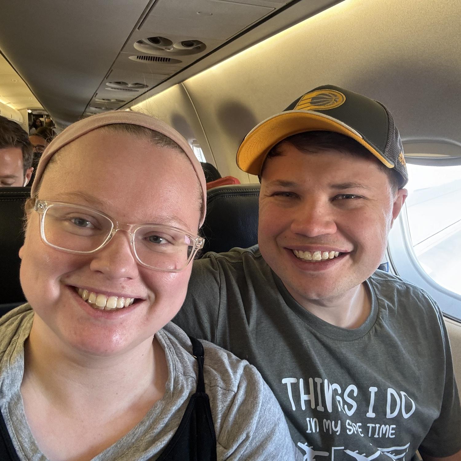 Our first plane ride to New Jersey for Andy and Julia's wedding!