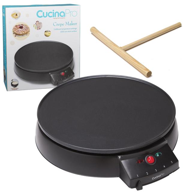 12" Griddle Crepe Maker, Non-Stick Electric Crepe Pan with Batter Spreader and Recipe Guide - Dual Use for Blintzes, Eggs, Pancakes and More