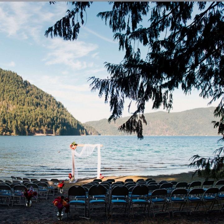 The ceremony will be held by the lake.