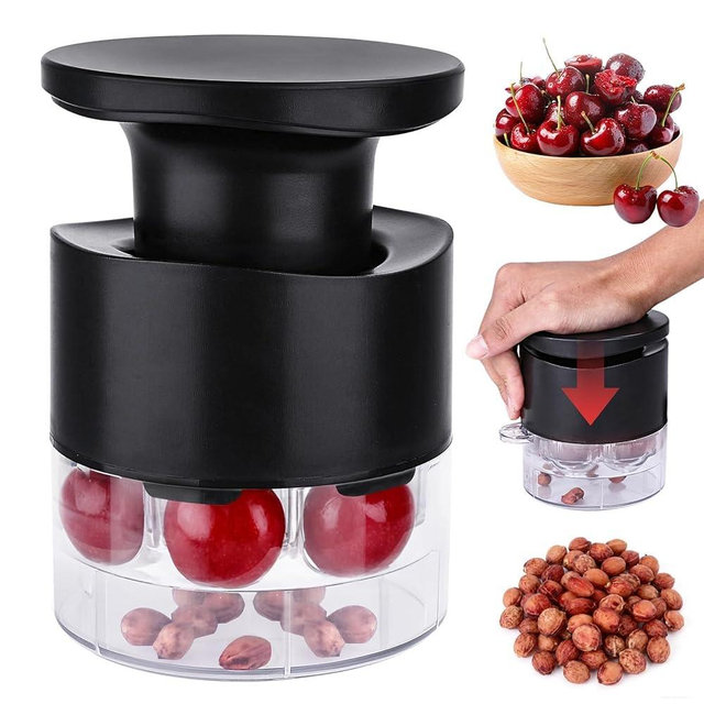 Prdingfy 7-Hole Cherry Pitter Tool – Multi Cherry Pitter Pit Remover Corer, Mess-Free Fruit Stoner for Cherry Jam, Baking & Kitchen Prep