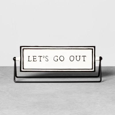 Reversible Sign Let's Go Out / Let's Stay In Cream - Hearth & Hand™ with Magnolia