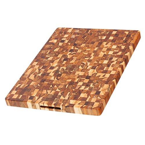 Teak Cutting Board - Rectangle End Grain Butcher Block (24 x 18 x 1.5 in.) - By Teakhaus