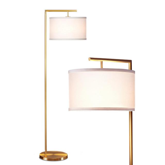 Montage Modern LED Arc Standing Floor Lamp with Hanging Drum Shade