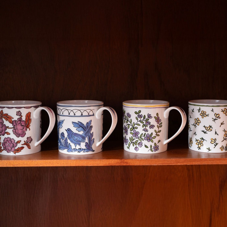 Twig NY, Heritage Blue Bird Blooming Coffee Mug | Zola