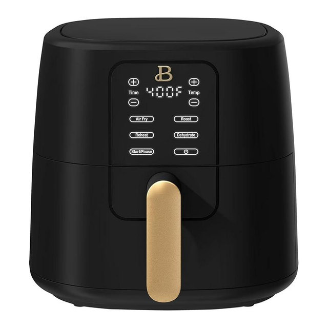 6 Quart Digital Air Fryer, Large Touch Screen Air Fryer with Programmable Time & Temperature Control, 4-in-1 Roast Reheat Dehydrate, Nonstick Design (Black Sesame)