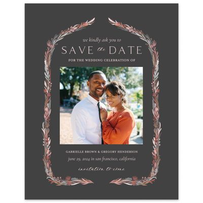 Dark Charcoal, Black Wedding Digital Save the Date - Kenela Photo