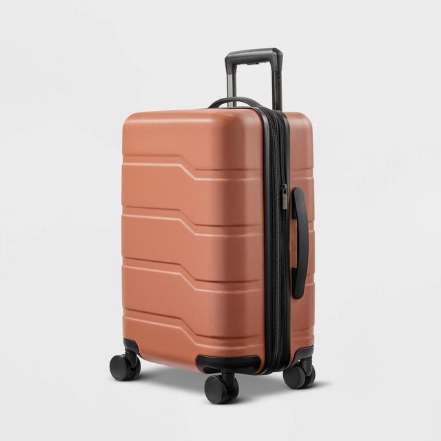 Hardside Carry On Suitcase Amber Brown - Open Story™