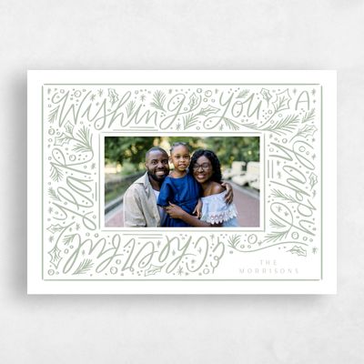 Laurel Green Holiday Card - New Year Cheer