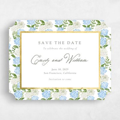 White Ticket Wedding Save the Date - Speranza Landscape Foil
