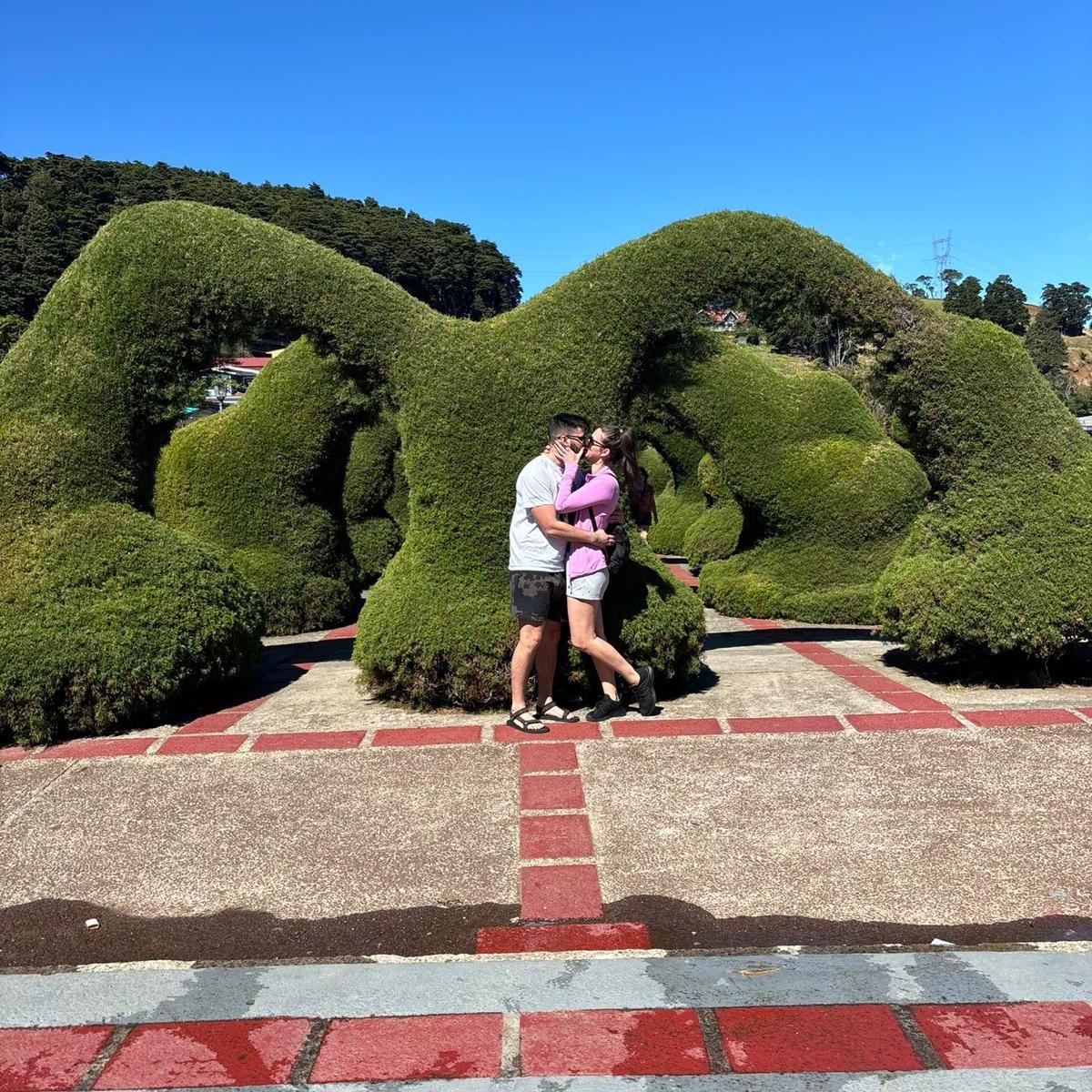2024: There is a tradition in Costa Rica of walking through these hedges and kissing when you come out to seal your commitment to each other. Obviously we had to do it!!